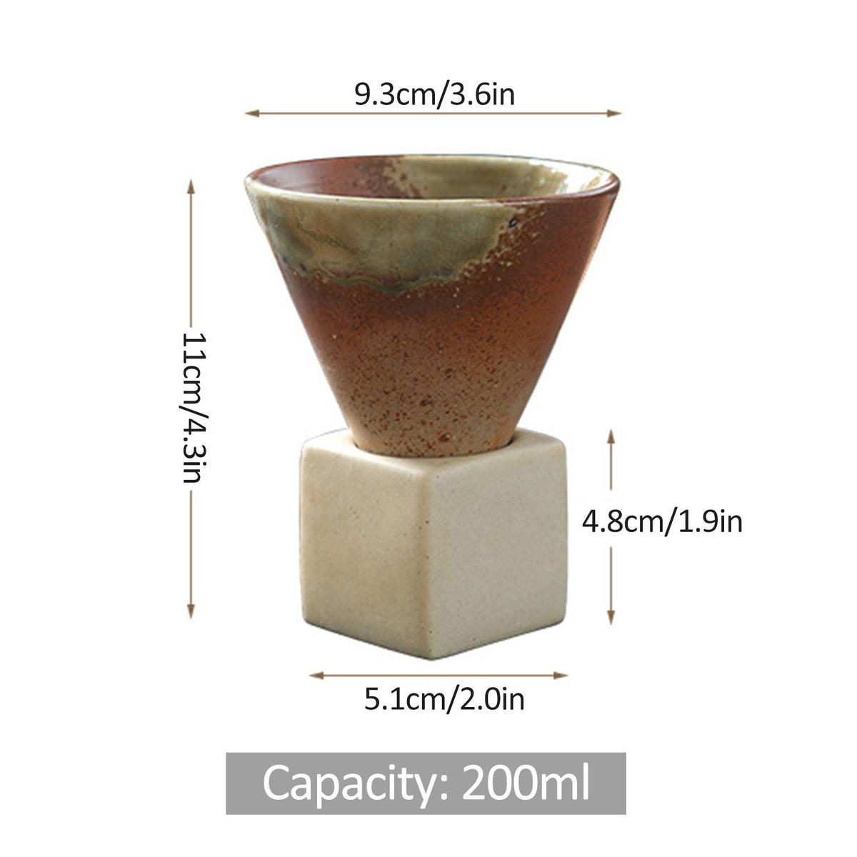 200mL Japanese Pottery Mug Coffee Mug Latte Cup with Base Ceramic Mug – view 4