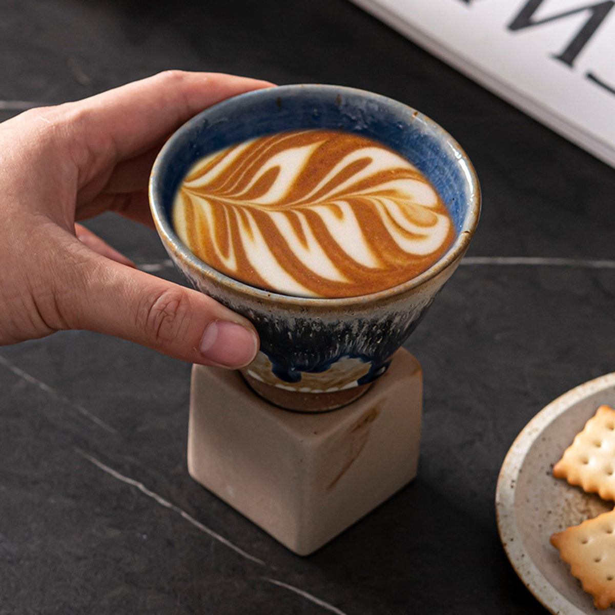 200mL Japanese Pottery Mug Coffee Mug Latte Cup with Base Ceramic Mug – view 5