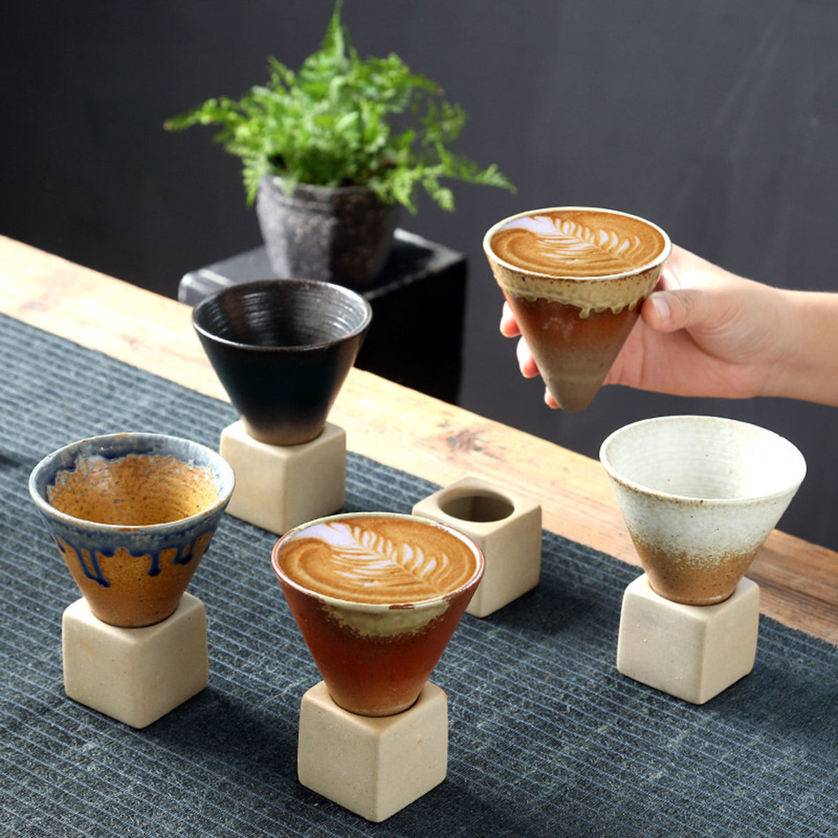 200mL Japanese Pottery Mug Coffee Mug Latte Cup with Base Ceramic Mug – view 6