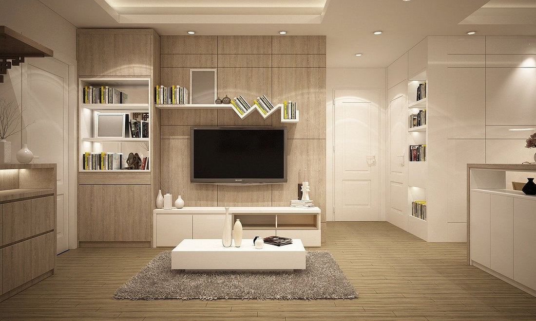 A warm, minimalist living room blending coastal Australian views with Japanese design elements.