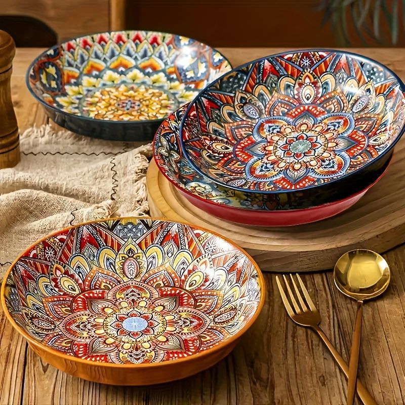 Ceramic Dinner Plates 4-Piece Set – Multi Style 1