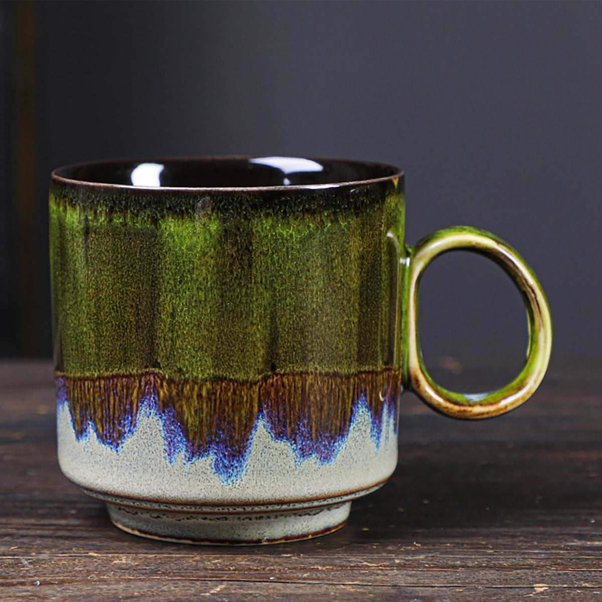2pcs Ceramic Coffee Mug Special Active Glaze Large Coffee Mug for Office 150ml Capacity Green – view 3