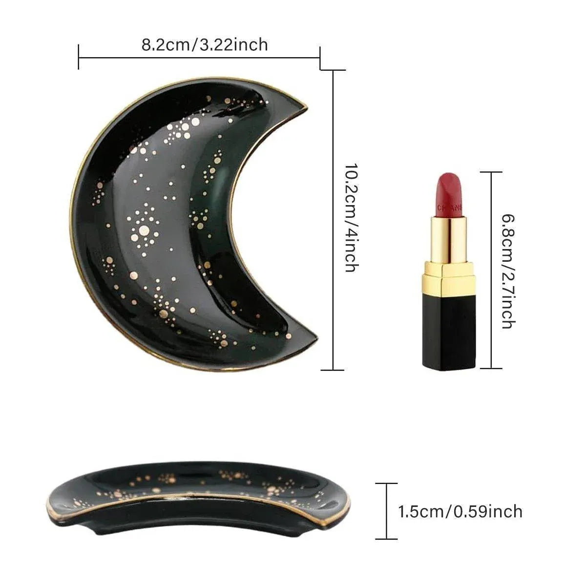 Moon Shaped Decorative Plate Fruit Tray Jewelry Storage Rack Dip Saucer for Home – view 4