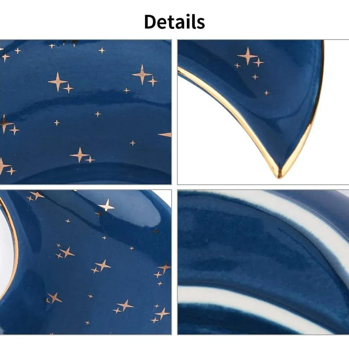Moon Shaped Decorative Plate Fruit Tray Jewelry Storage Rack Dip Saucer for Home – view 5