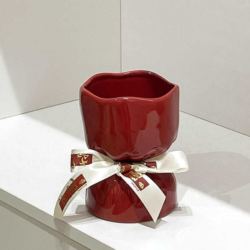 Artisan Handcrafted Ceramic Vase - Minimalist Home Decor with Stable Base – view 3
