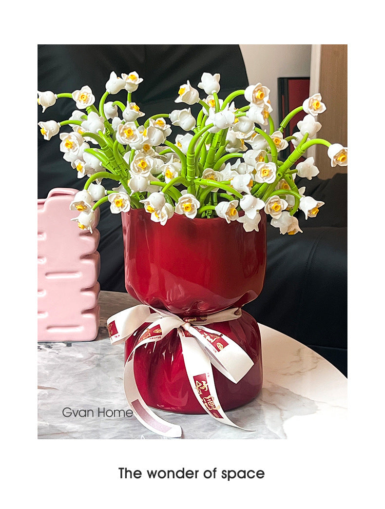 Artisan Handcrafted Ceramic Vase - Minimalist Home Decor with Stable Base – view 5