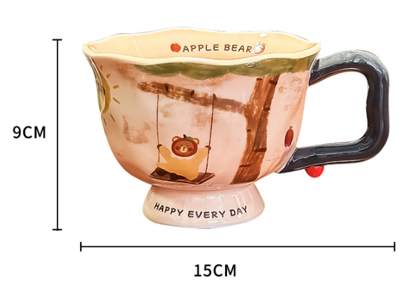 370ML Creative Artistic Ceramic Mug - Unique Water Cup with Hand-Painted Design – view 2