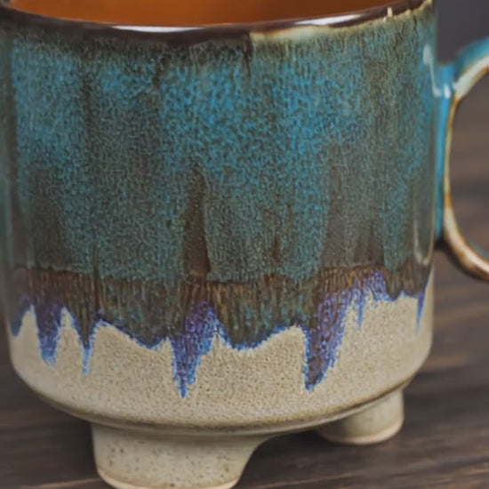 Ceramic Kiln Glaze Coffee Mug Large Capacity Large Handle Coffee Cup for Home Office video