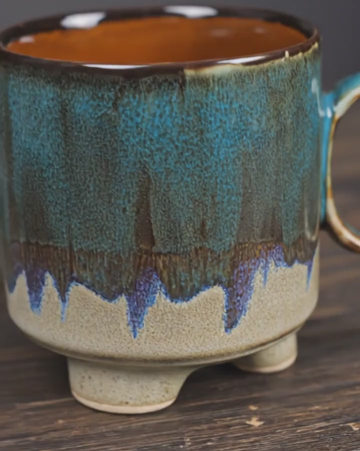 Ceramic Kiln Glaze Coffee Mug Large Capacity Large Handle Coffee Cup for Home Office video